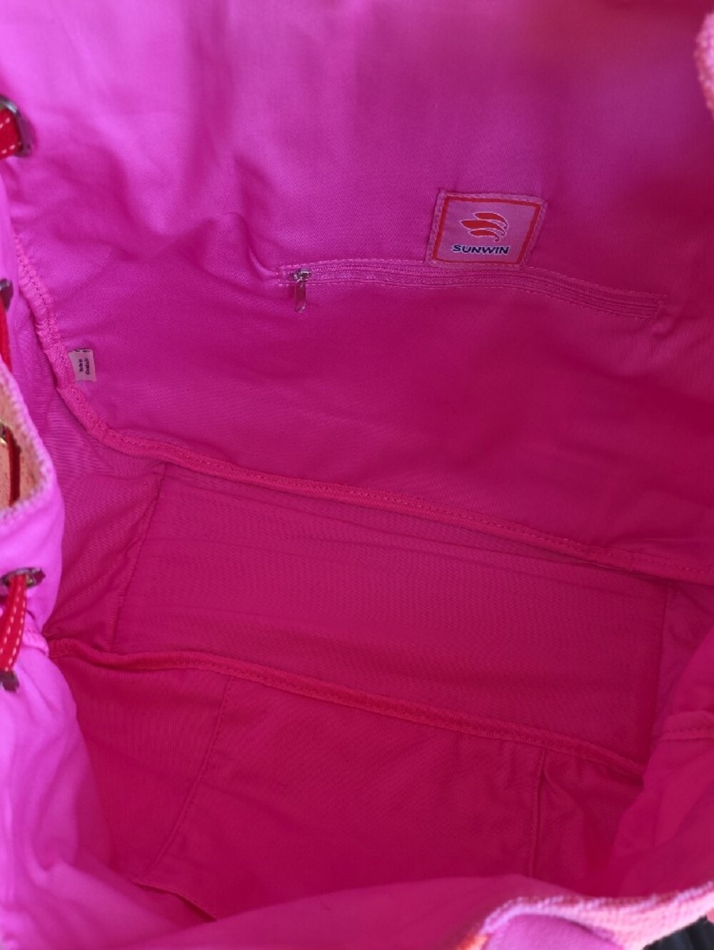 Large Pink and Red Boatkin Tote - Picture 5 of 6
